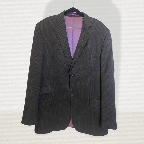 Ted Baker Endurance Charcoal Grey Blazer with Purple Lining Sz 44L - Picture 1 of 8